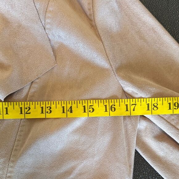 Max Studio London Faux Suede Women's Mauve Open Front Jacket size small - Picture 6 of 8